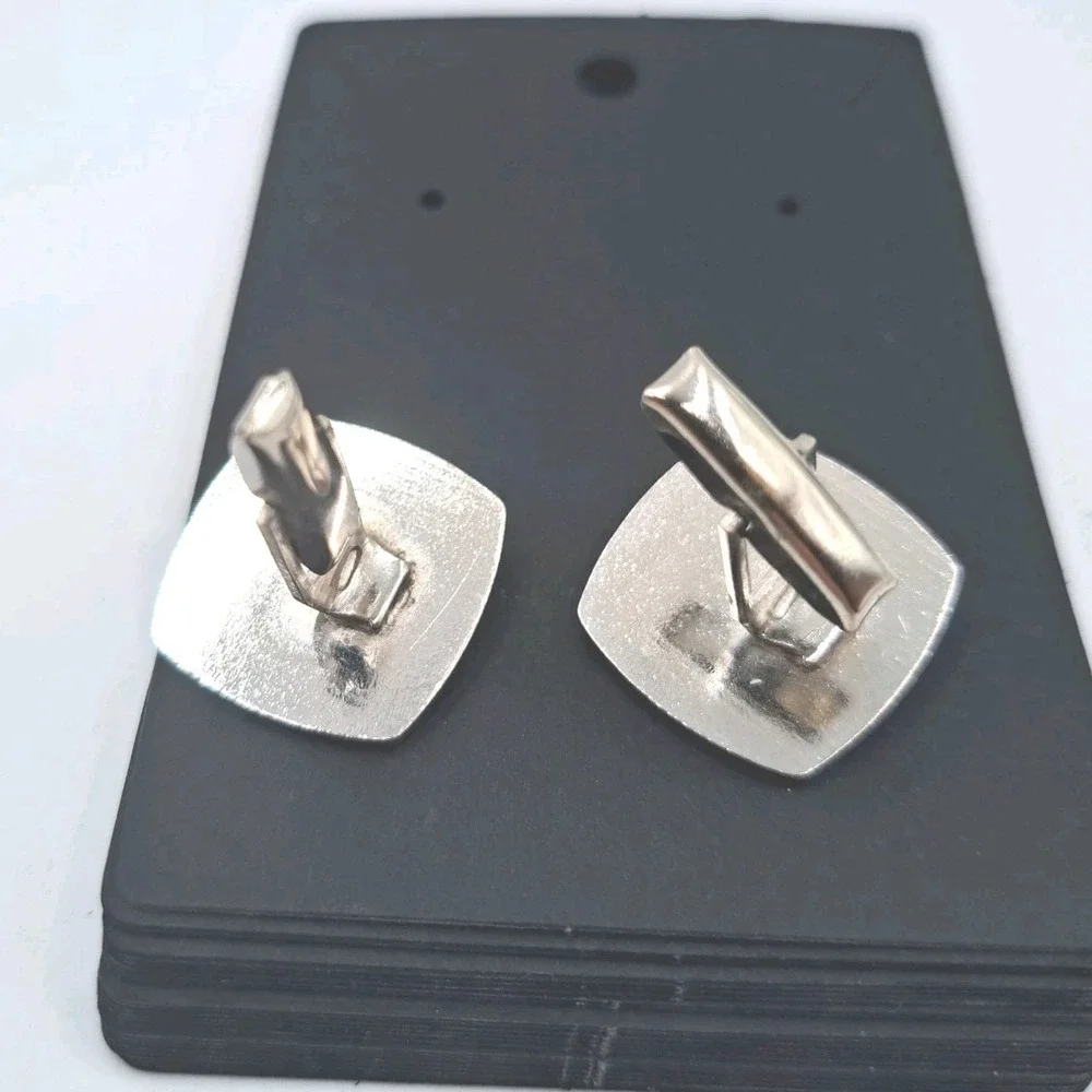 Vintage Silver Tone Golf Tie Clip and Cufflinks Set